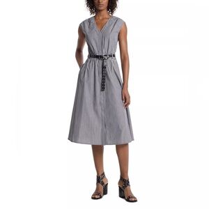 Michael Kors Monochrome Striped Midi Dress